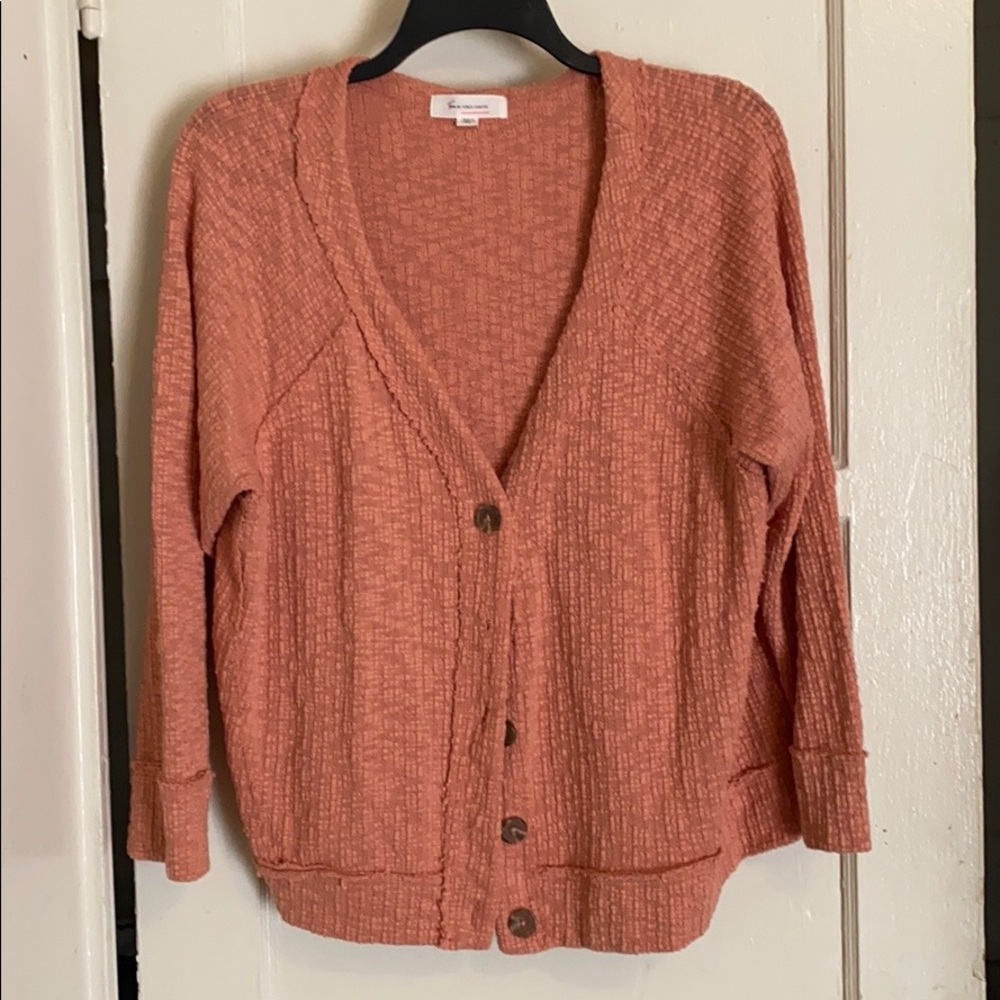 Pink button up sweater